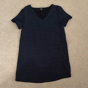 Lulu's Navy Blue V-Neck Mini Dress